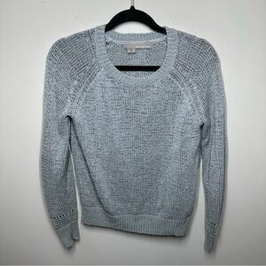 360 Sweater Gray Knit Pullover Crewneck Cotton Linen